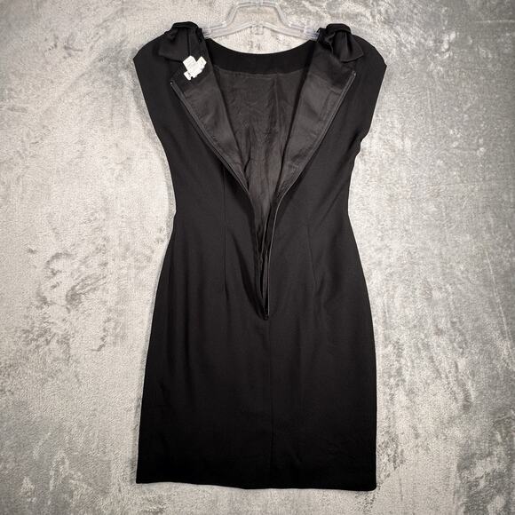 Ann Taylor Dress Womens 2 Black Sheath Bows Feminine Neutral Party Casual Office - Picture 4 of 8